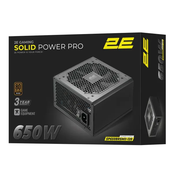 Блок питания GAMING Solid Power Pro ATX3.1 GEN5.0  (650W) 2E (2E-SP650BRSMII-120) - Фото 6