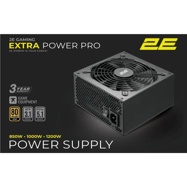 Блок живлення GAMING Extra Power Pro ATX3.1 GEN5.0  (850W) 2E (2E-EP850GMII-140)