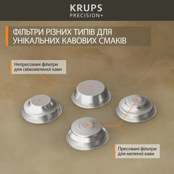 Кофеварка рожковая Precision+, 3.5л серый Krups (XP804T10) - Фото 11