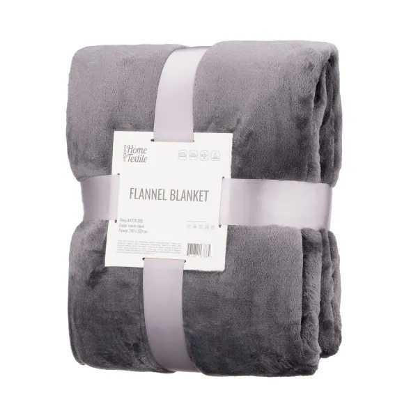 Плед 200x220см, 100% полиэстер, темно-серый Flannel Ardesto (ART0213SB)