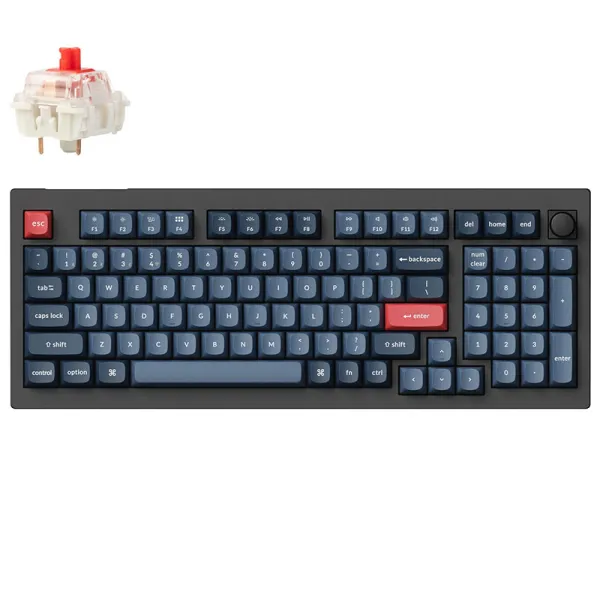 Клавиатура WL/BT/USB-A механическая, RGB, V5 Max, Gateron Jupiter Red, Knob, WL/BT/USB-A, Hot-Swap, QMK, EN/UKR, чёрная Keychron (V5M-D1-UA) - Фото 1