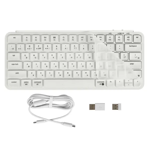 Клавиатура USB/WL/BT мембранная B1 Pro, ivory white Keychron (B1P-K8-UA) - Фото 1