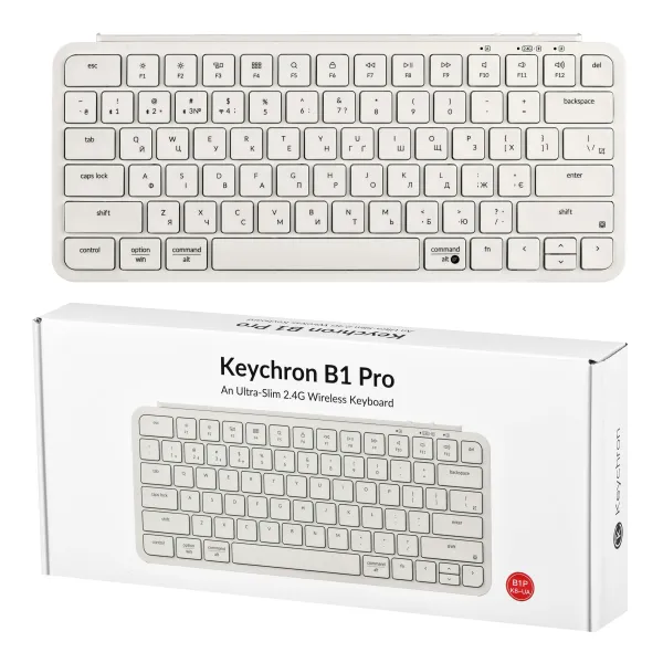 Клавиатура USB/WL/BT мембранная B1 Pro, ivory white Keychron (B1P-K8-UA) - Фото 10