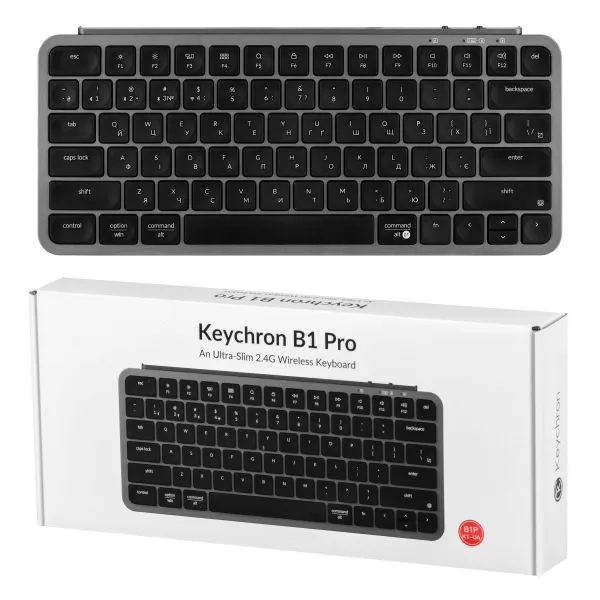 Клавиатура USB/WL/BT мембранная B1 Pro, space gray Keychron (B1P-K1-UA) - Фото 7