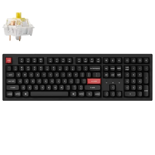 Клавиатура WL/BT/USB-A механическая, RGB, K10 Pro, K Pro Banana, QMK, EN/UKR, чёрная Keychron (K10P-B4-UA) - Фото 1