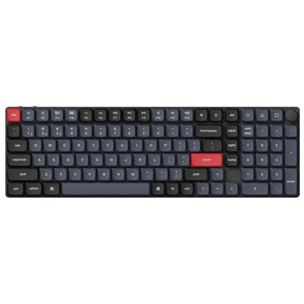 Клавиатура WL/BT/USB-A механическая, RGB, K17, Gateron MX 2.0 Blue, QMK, Hot-swap, чёрная Keychron (K17P-H2-UA)