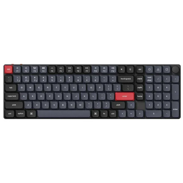 Клавиатура WL/BT/USB-A механическая K17 Pro, Gateron MX 2.0 Red, QMK, White Led, чёрная Keychron (K17P-A1-UA)