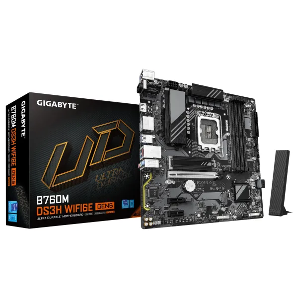 Материнська плата B760M s1700 4xDDR5 M.2 HDMI GIGABYTE (B760M_DS3H_WF6E_GEN5) - Фото 3