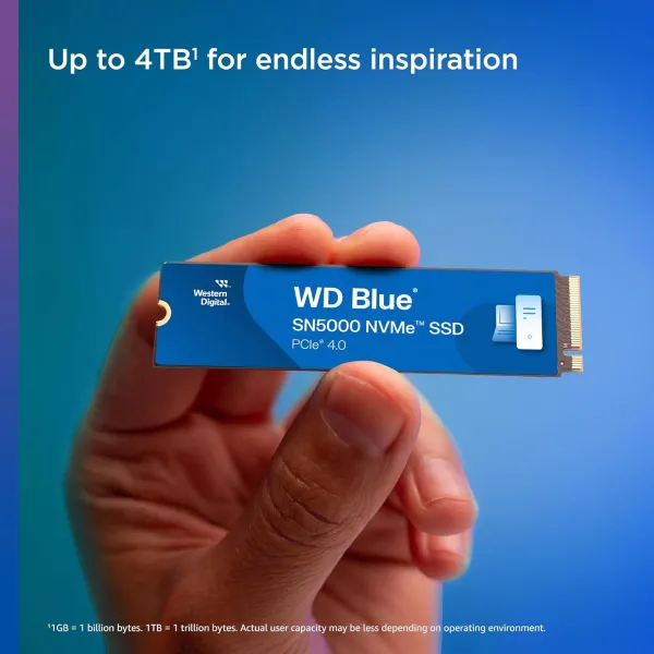Накопитель SSD M.2 2TB PCIe 4.0 Blue SN5000 Western digital (WDS200T4B0E) - Фото 2