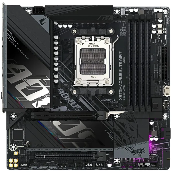 Материнская плата sAM5 4xDDR5 M.2 mATX GIGABYTE (X870M_A_ELITE_WF7) - Фото 6