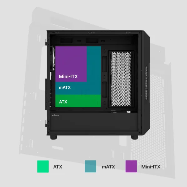 Корпус без БП, ATX, чёрный Zalman (I3NEOV2BLACK) - Фото 14
