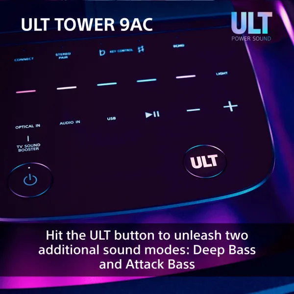 Система акустическая ULT Tower 9AC 2.0, BT 5.3, чёрная Sony (SRSULT900AC.AF1) - Фото 13