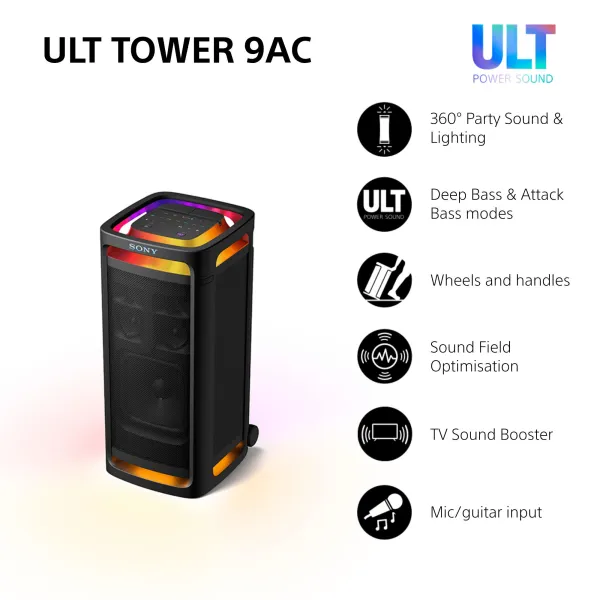 Система акустическая ULT Tower 9AC 2.0, BT 5.3, чёрная Sony (SRSULT900AC.AF1) - Фото 20
