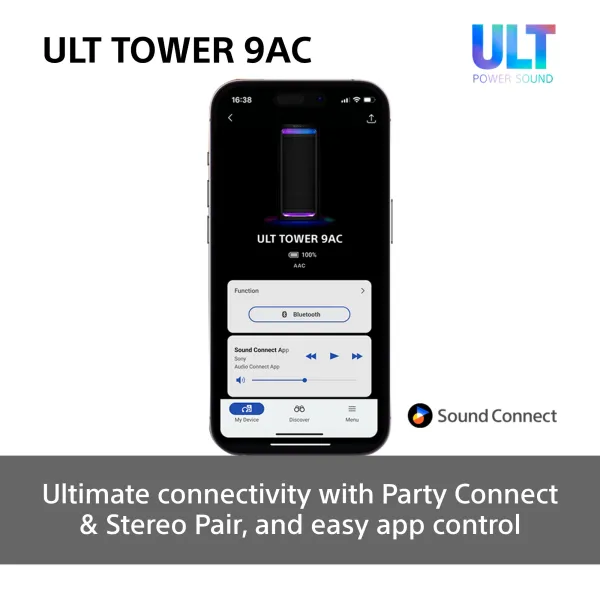 Система акустическая ULT Tower 9AC 2.0, BT 5.3, чёрная Sony (SRSULT900AC.AF1) - Фото 22