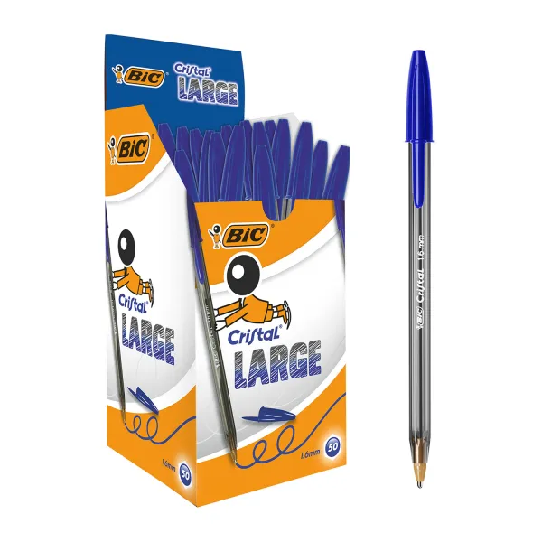 Ручка шариковая Cristal Large, синяя, 50 шт BIC (bc880656)