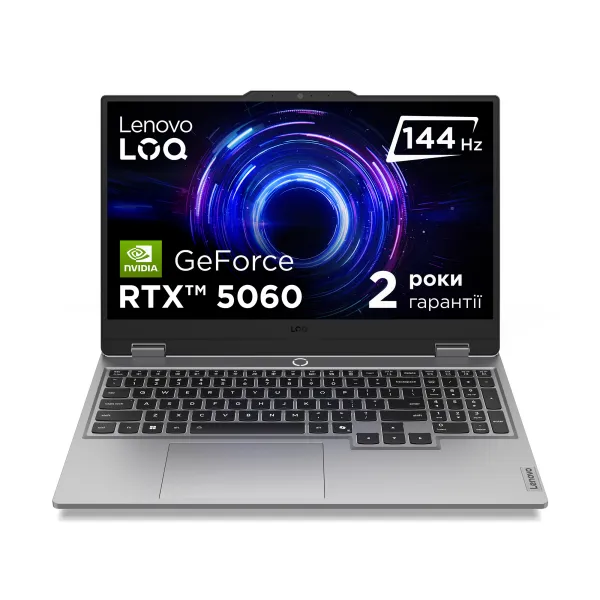 Ноутбук LOQ 15IRX10 15.6" IPS, Intel i7-13650HX, 24GB, F512GB, NVD5060-8, сірий Lenovo (83JE00GYRA)