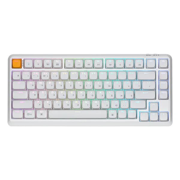 Клавиатура WL/BT/USB-A механическая, RGB, J1, K pro Red, QMK, Hot-swap, EN/UKR, белая Keychron (J1-Q1-UA)