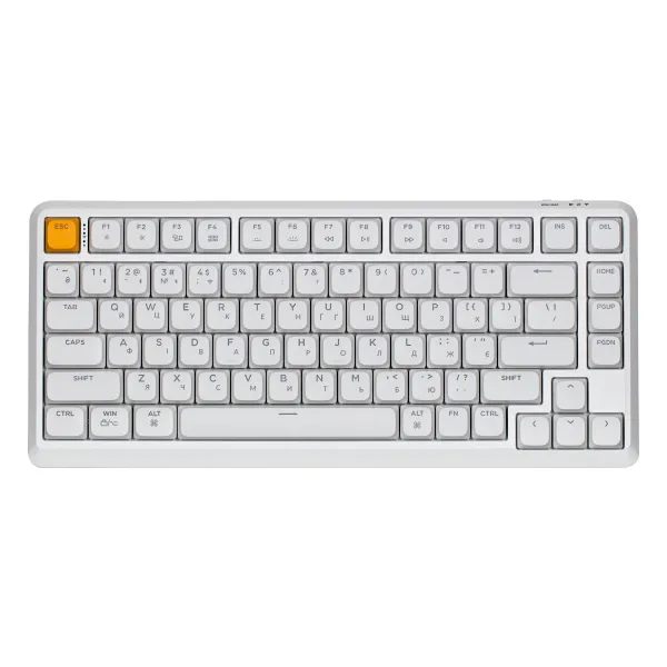 Клавиатура WL/BT/USB-A механическая, RGB, J1, K pro Red, QMK, Hot-swap, EN/UKR, белая Keychron (J1-Q1-UA) - Фото 3