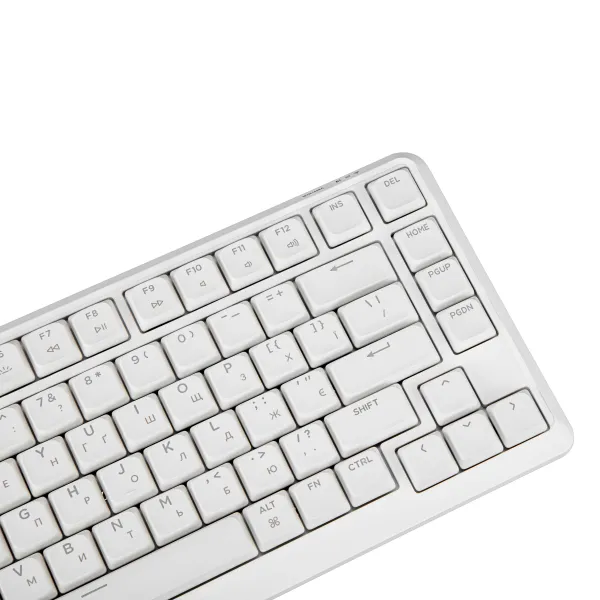 Клавиатура WL/BT/USB-A механическая, RGB, J1, K pro Red, QMK, Hot-swap, EN/UKR, белая Keychron (J1-Q1-UA) - Фото 5