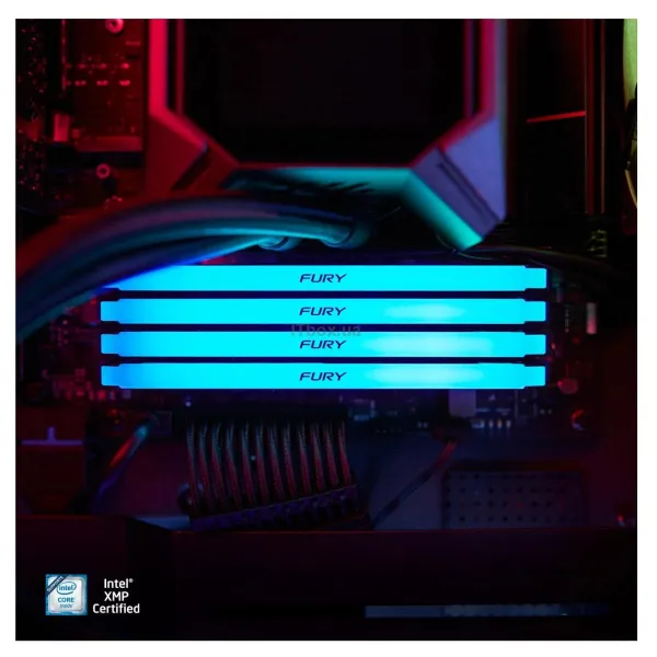 Память ПК DDR4 16GB 3200 FURY Beast RGB Kingston (KF432C16BB12A/16WP) - Фото 7