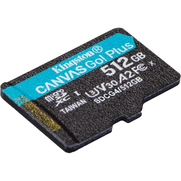 Карта памяти 512GB microSD C10 UHS-I U3 A2 V30 R200/W160MB/s Kingston (SDCG4/512GBSP) - Фото 1