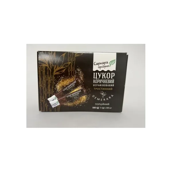 Цукор коричневий, тростинний, в стіках (5 гр х 100 шт) 500 г, коробка Саркара продукт (60003) - Фото 10