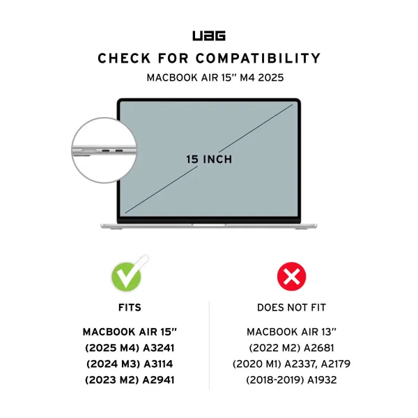 Чохол для MacBook Air 15"(2023-2025), Essential Armor, Ice UAG (134010114343) - Фото 4