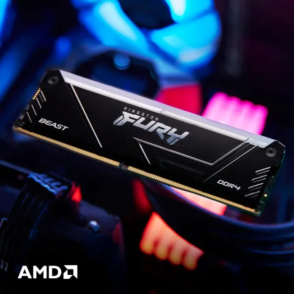 Пам'ять ПК DDR4  8GB 3200 FURY Beast RGB Kingston (KF432C16BB2A/8WP) - Фото 5