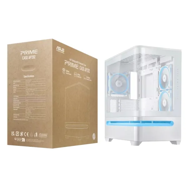 Корпус Prime AP202 Tempered Glas ARGB, mATX, білий ASUS (90DC00P3-B19000) - Фото 21