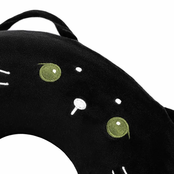 Подушка для шеи Travel Black Cat 30х30см, полиуретановая пена, чёрная Ardesto (ART3033NEP) - Фото 3