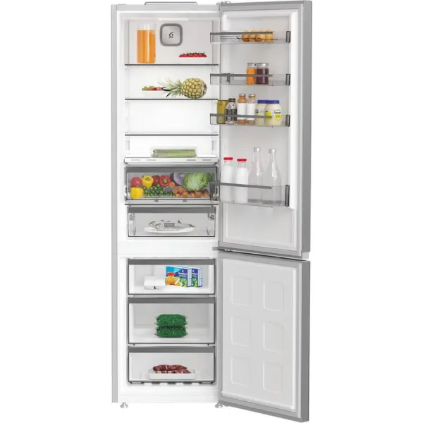 Холодильник 186.5x60х66.3, 210/104л, А++, NF, інв., нерж Whirlpool (WHK26362XP5E) - Фото 1