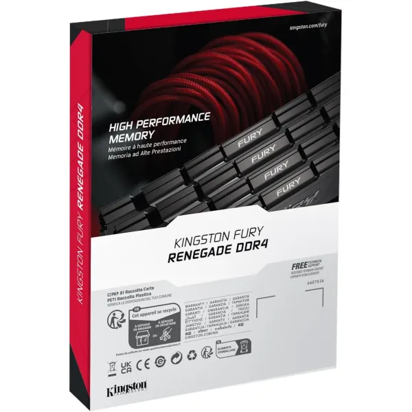 Память ПК DDR4 32GB KIT (16GBx2) 3600 FURY Renegade RGB Kingston (KF436C16RB12K2/32) - Фото 4