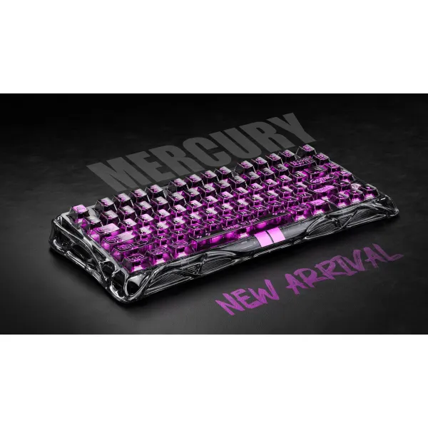 Клавіатура USB-A механічна, RGB, Mercury V75 Lite, Magnetic Blackcore, Transparent Black GravaStar (GS_V75_LITE_XTAL_BLK) - Фото 3