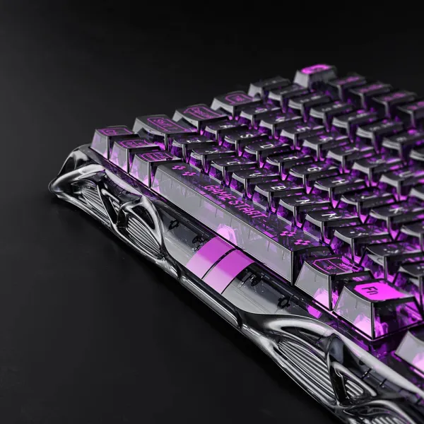 Клавіатура USB-A механічна, RGB, Mercury V75 Lite, Magnetic Blackcore, Transparent Black GravaStar (GS_V75_LITE_XTAL_BLK) - Фото 5