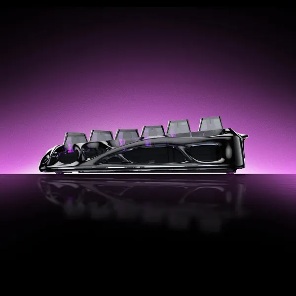 Клавіатура USB-A механічна, RGB, Mercury V75 Lite, Magnetic Blackcore, Transparent Black GravaStar (GS_V75_LITE_XTAL_BLK) - Фото 6