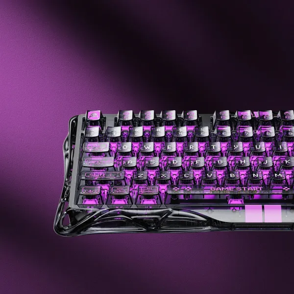 Клавіатура USB-A механічна, RGB, Mercury V75 Lite, Magnetic Blackcore, Transparent Black GravaStar (GS_V75_LITE_XTAL_BLK) - Фото 7