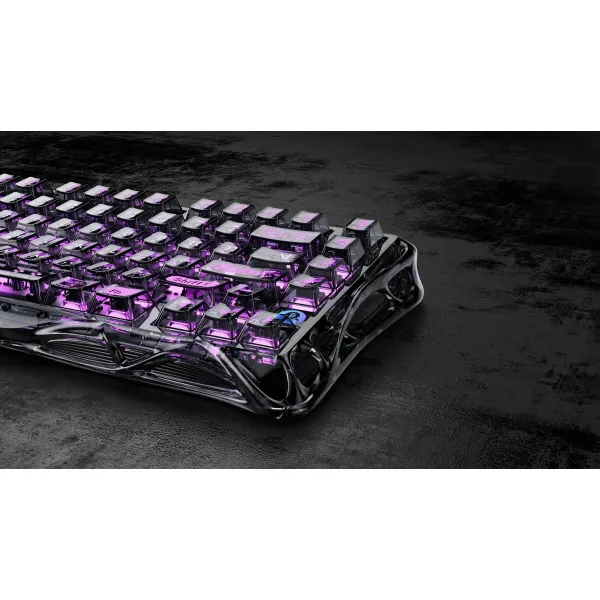 Клавіатура USB-A механічна, RGB, Mercury V75 Lite, Magnetic Blackcore, Transparent Black GravaStar (GS_V75_LITE_XTAL_BLK) - Фото 9
