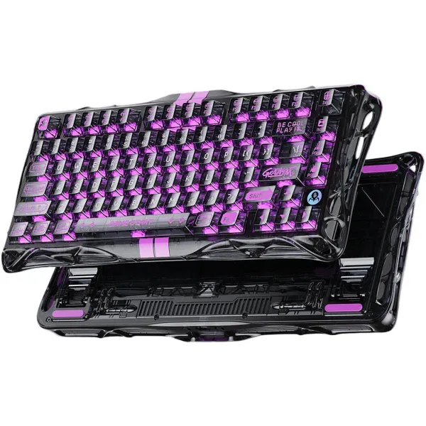 Клавіатура USB-A механічна, RGB, Mercury V75 Lite, Magnetic Blackcore, Transparent Black GravaStar (GS_V75_LITE_XTAL_BLK) - Фото 10