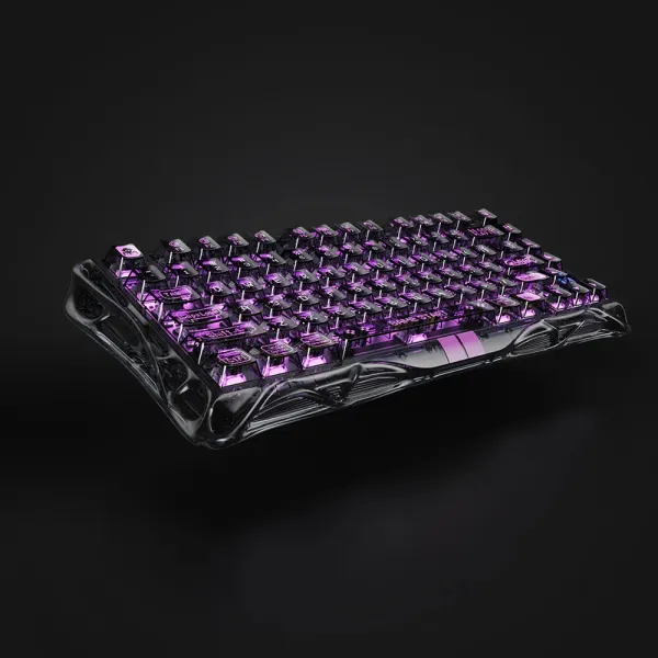 Клавіатура USB-A механічна, RGB, Mercury V75 Lite, Magnetic Blackcore, Transparent Black GravaStar (GS_V75_LITE_XTAL_BLK) - Фото 12