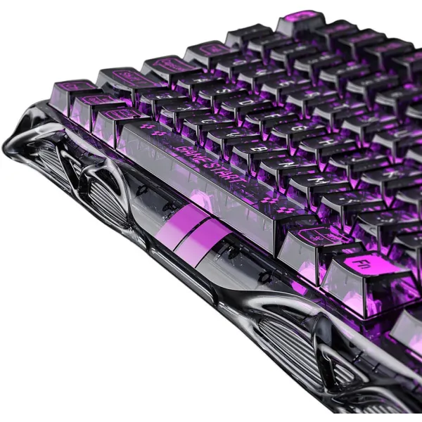 Клавіатура USB-A механічна, RGB, Mercury V75 Lite, Magnetic Blackcore, Transparent Black GravaStar (GS_V75_LITE_XTAL_BLK) - Фото 16