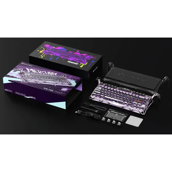 Клавиатура USB-A механическая, RGB, Mercury V75 Pro, Magnetic Jade Gaming, 8K, Iron Purple GravaStar (GS_V75_PRO_PL) - Фото 2
