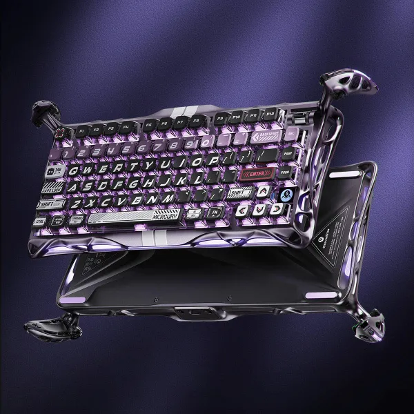 Клавиатура USB-A механическая, RGB, Mercury V75 Pro, Magnetic Jade Gaming, 8K, Iron Purple GravaStar (GS_V75_PRO_PL) - Фото 8