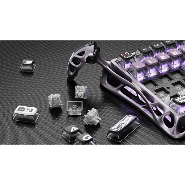 Клавиатура USB-A механическая, RGB, Mercury V75 Pro, Magnetic Jade Gaming, 8K, Iron Purple GravaStar (GS_V75_PRO_PL) - Фото 11