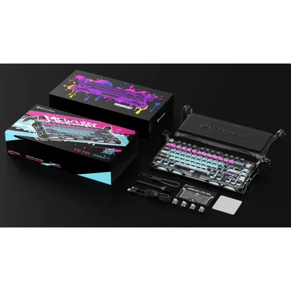 Клавиатура USB-A механическая, RGB, Mercury V75 Pro, Magnetic Jade Gaming, 8K, Cyberpunk GravaStar (GS_V75_PRO_RM_EGRY) - Фото 1