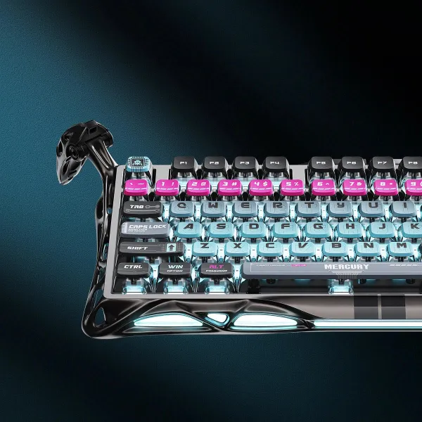 Клавиатура USB-A механическая, RGB, Mercury V75 Pro, Magnetic Jade Gaming, 8K, Cyberpunk GravaStar (GS_V75_PRO_RM_EGRY) - Фото 7