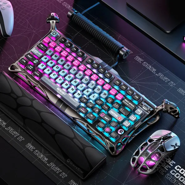 Клавиатура USB-A механическая, RGB, Mercury V75 Pro, Magnetic Jade Gaming, 8K, Cyberpunk GravaStar (GS_V75_PRO_RM_EGRY) - Фото 9