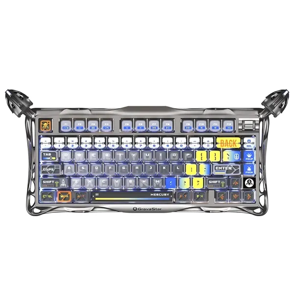 Клавиатура BT/WL/USB механическая Mercury K1 Pro, GravaStar x Kailh Speedy Mint, Interstellar Silver GravaStar (GS_K1_PRO_S_CGRY)