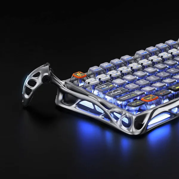 Клавиатура BT/WL/USB механическая Mercury K1 Pro, GravaStar x Kailh Speedy Mint, Interstellar Silver GravaStar (GS_K1_PRO_S_CGRY) - Фото 11