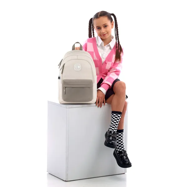 Рюкзак шкільний підлітковий GoPack Education Teens 141L Бежевий, коричневий (GO26-141L-1) - Фото 14
