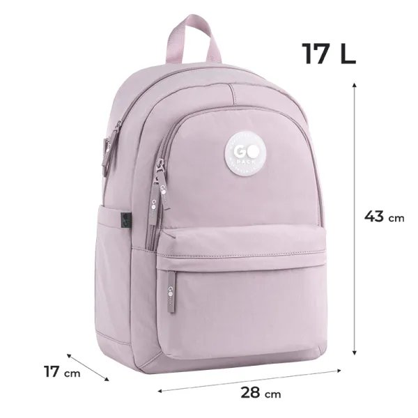 Рюкзак шкільний підлітковий GoPack Education Teens 141L Пудровий рожевий (GO26-141L-2) - Фото 1